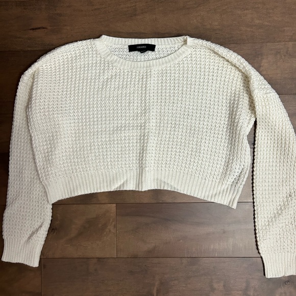 Forever 21 cropped white sweater - Picture 1 of 2